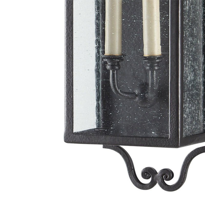 【CURREY】アメリカ・アウトドア ウォールライト 2灯「Giatti」M ブラック（W210×D160×H760mm）