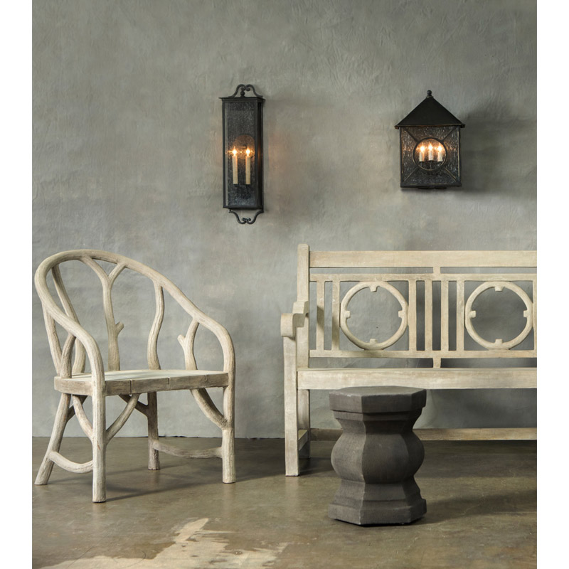 【CURREY】アメリカ・アウトドア ウォールライト 2灯「Giatti」M ブラック（W210×D160×H760mm）