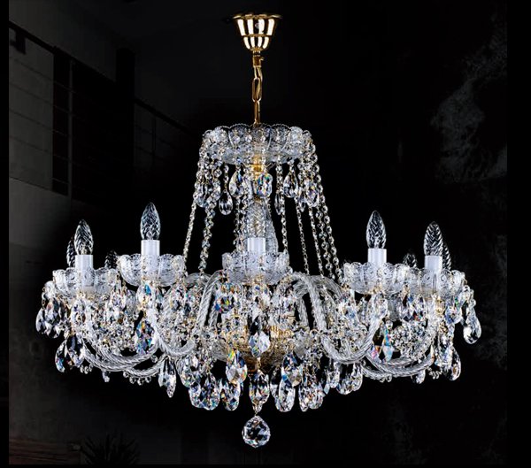 クリスタルシャンデリア 12灯 Preciosa】最高級クリスタルシャンデリア 12灯(W900×H1000mm) - 【EL
