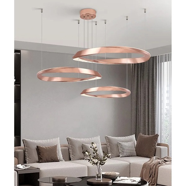 フープ照明　モダンペンダントライト　ローズゴールド　1～3ring（φ400～800mm）