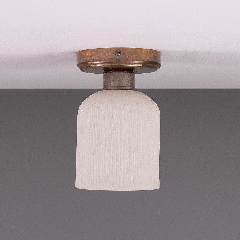 【Mullan】アイルランド「Osier」セラミックシェードシーリングライト 1灯 マットホワイト（φ120×H250mm）