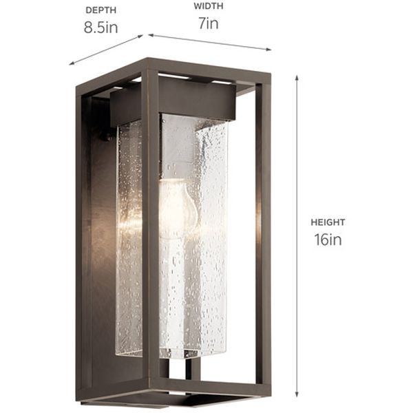 【KICHLER】アメリカ・アウトドア・ウォールライト「Mercer」1灯(W180×D220×H410mm)