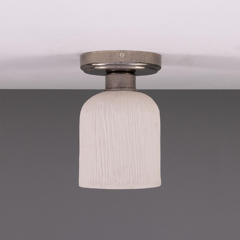 【Mullan】アイルランド「Osier」セラミックシェードシーリングライト 1灯 マットホワイト（φ120×H250mm）