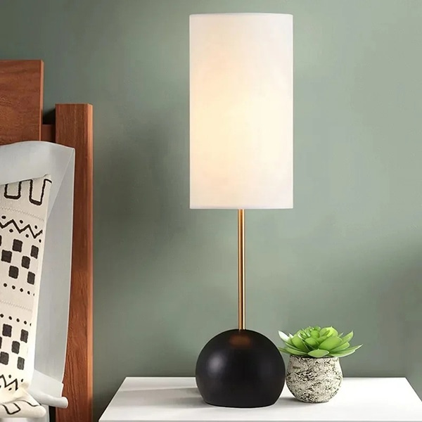 デザイン照明 モダン ファブリックシェード テーブルライト ブラック(W180×H550mm)