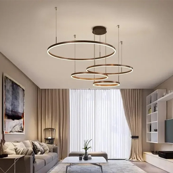 インテリア照明 モダン LEDリング照明 ゴールド／コーヒー（φ300