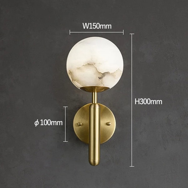デザイン照明 モダン 大理石ガラスボールシェード ウォールライト