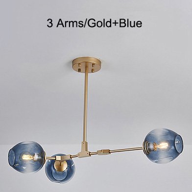 ガラスシェードペンダントライト3灯・ゴールドorブラック（L880×W500×H690mm)