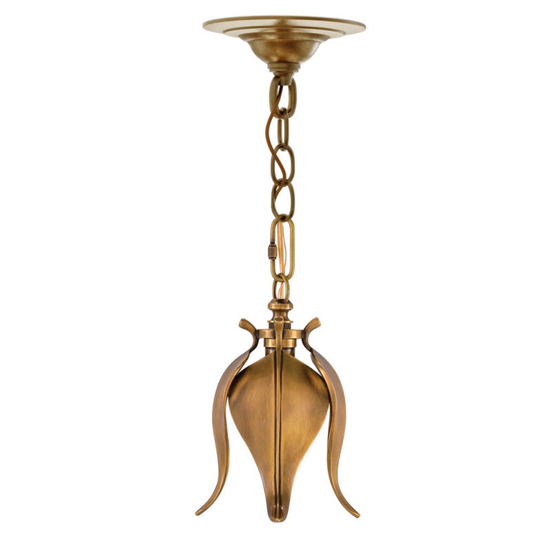 【CURREY】アメリカ・ペンダントライト 1灯「Iota」アンティークゴールド（φ152×H222mm）