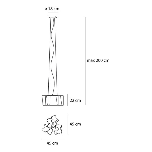 【Artemide】「Logico Suspension 3x120°」MINI デザイン照明シーリングライト(W450×H220mm)