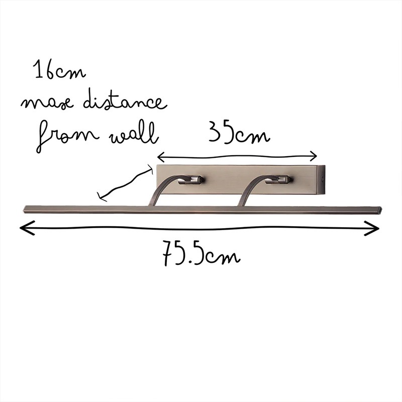 【Pooky】イギリス・デザイン照明「blake-larger」ピクチャーライト ブロンズ（W755×D160mm）