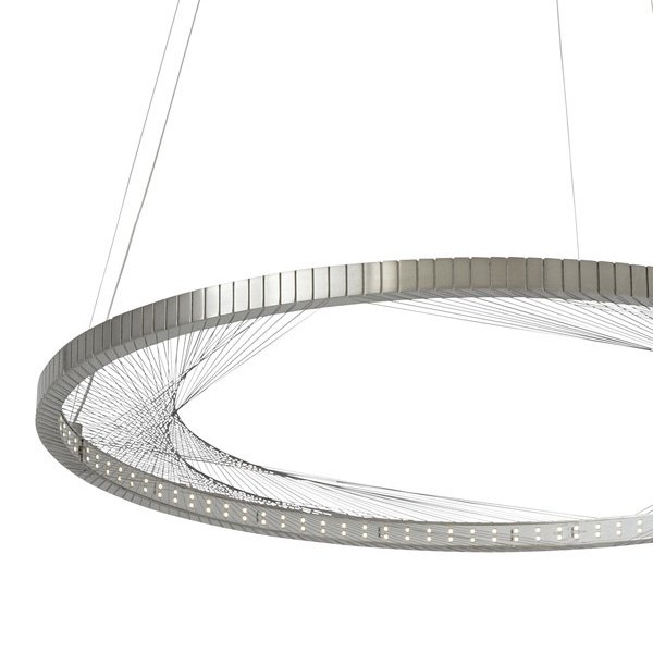 【TECH LIGHTING】アメリカ・ペンダントライト「INTERLACE」1灯Satin Nickel（W760×L760×H30-3710mm）