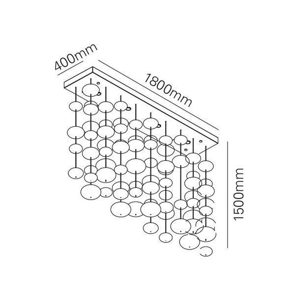 【MARETTI】オランダ・ペンダントライト「DREAM」4灯（W1800×D400×H1500mm）