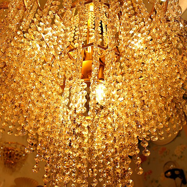 ブラウンシャンデリア 8灯 オープンワイヤー