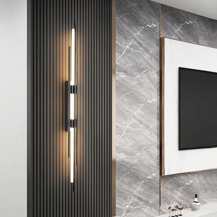 インテリア照明 モダンLEDウォールライト ブラック／ゴールド（W70×H800～1000mm）