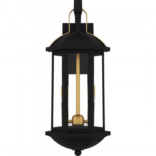 【QUOIZEL】アメリカ・デザイン照明 アウトドア ウォールライト 2灯「Crestfield」ブラック（W200×D220×H500mm）