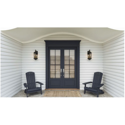 【QUOIZEL】アメリカ・デザイン照明 アウトドア ウォールライト 2灯「Crestfield」ブラック（W200×D220×H500mm）