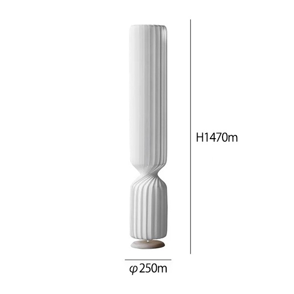 デザイン照明　シルクシェードフロアライト　ホワイト（H1070／1270／1470mm）