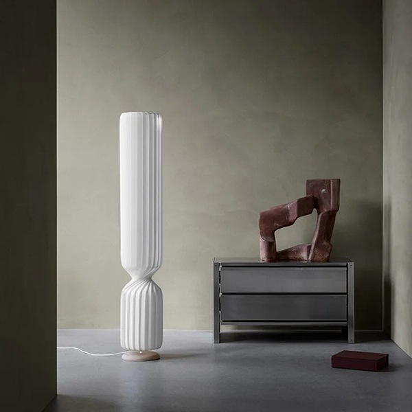 デザイン照明　シルクシェードフロアライト　ホワイト（H1070／1270／1470mm）