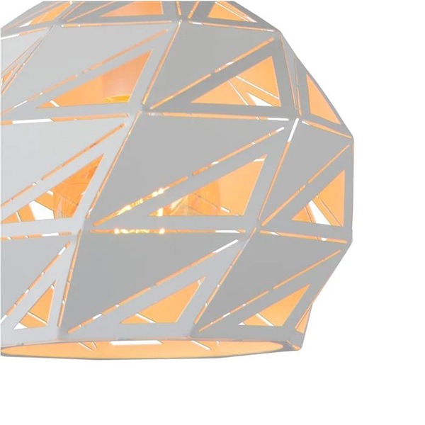 【LUCIDE】ベルギー　デザイン照明　ペンダントライト「MALUNGA」White　1灯（φ250×H200mm）