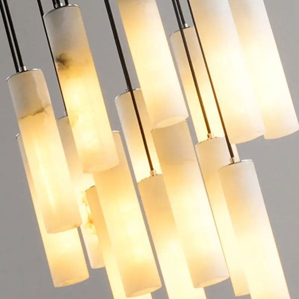 インテリア照明 大理石シェード LEDペンダントライト 16灯 ホワイト