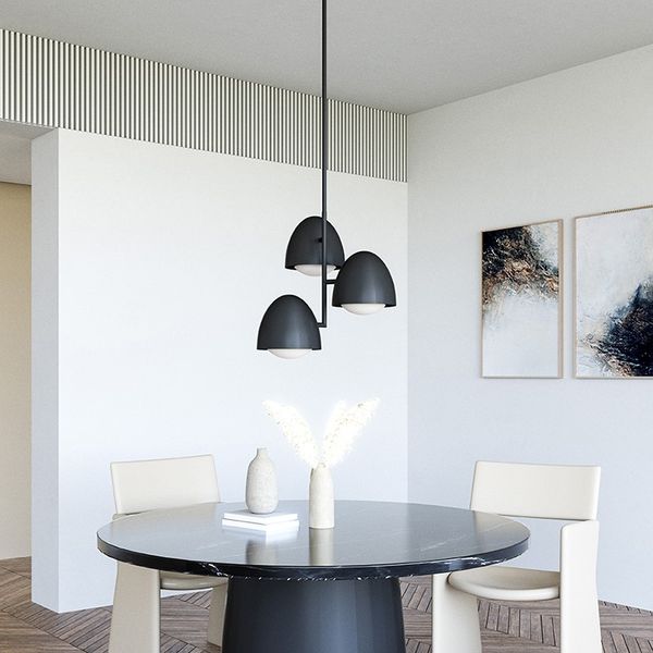 【Alora】アメリカ  デザイン照明 「Kenji」 3灯 マットブラック（W607×H597mm）