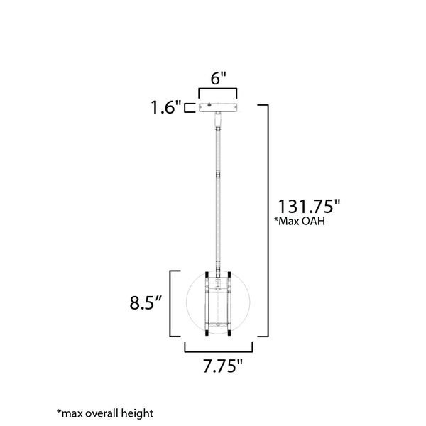 【ET2】アメリカ・LEDペンダントライト「INTERVAL」1灯（W200×L200×H210mm）