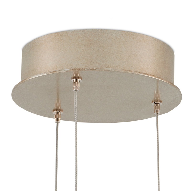 【CURREY】アメリカ・クリスタルペンダントライト 3灯「Crystal Bud」シルバー（φ342×H381mm）