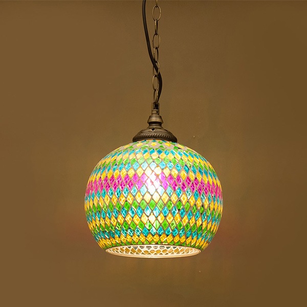 ジョルダン　モザイクペンダントランプ(L)　1灯（φ250×H200mm）