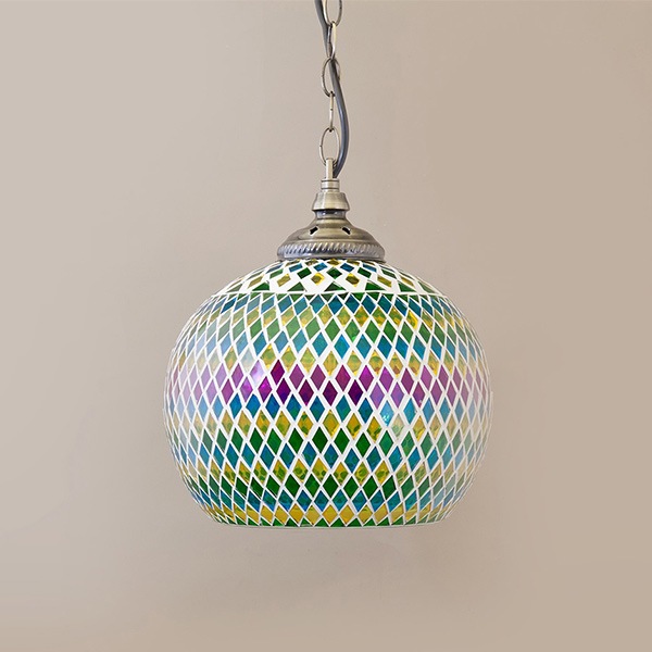 ジョルダン　モザイクペンダントランプ(L)　1灯（φ250×H200mm）