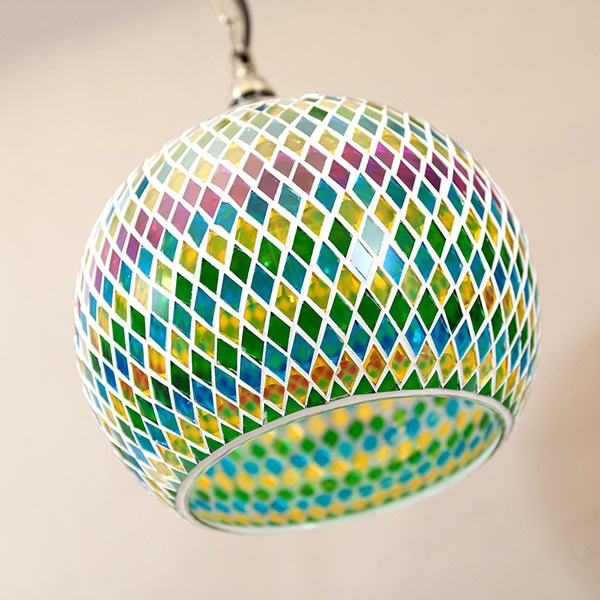 ジョルダン　モザイクペンダントランプ(L)　1灯（φ250×H200mm）