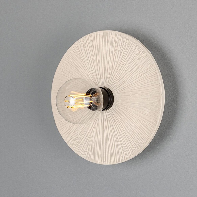 【Mullan】アイルランド「Bog Oak-Organic Ceramic」ウォールライト 1灯 マットホワイト（φ280×Ｄ100mm）