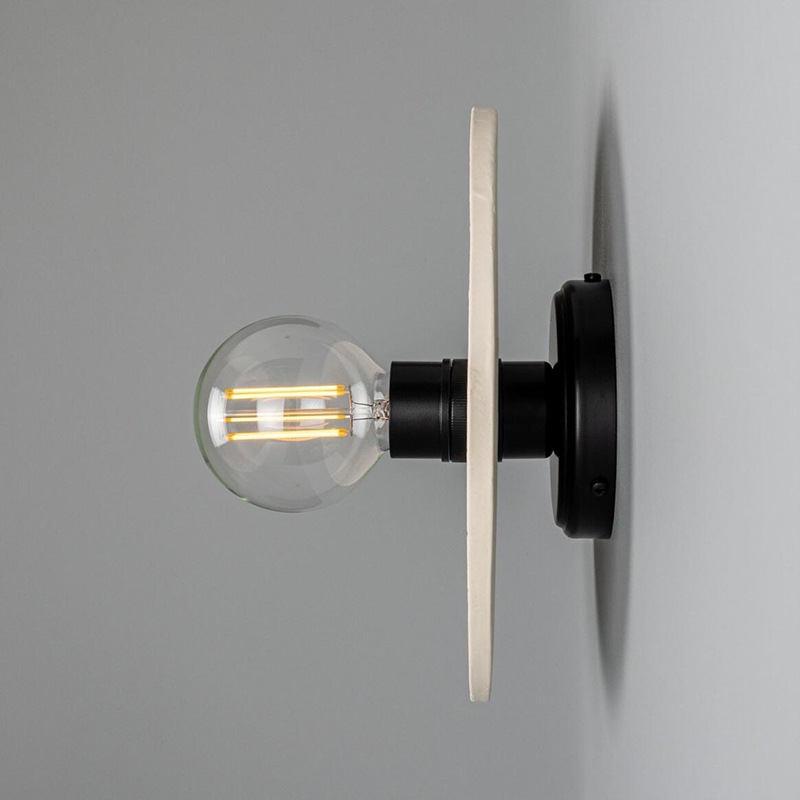 【Mullan】アイルランド「Bog Oak-Organic Ceramic」ウォールライト 1灯 マットホワイト（φ280×Ｄ100mm）