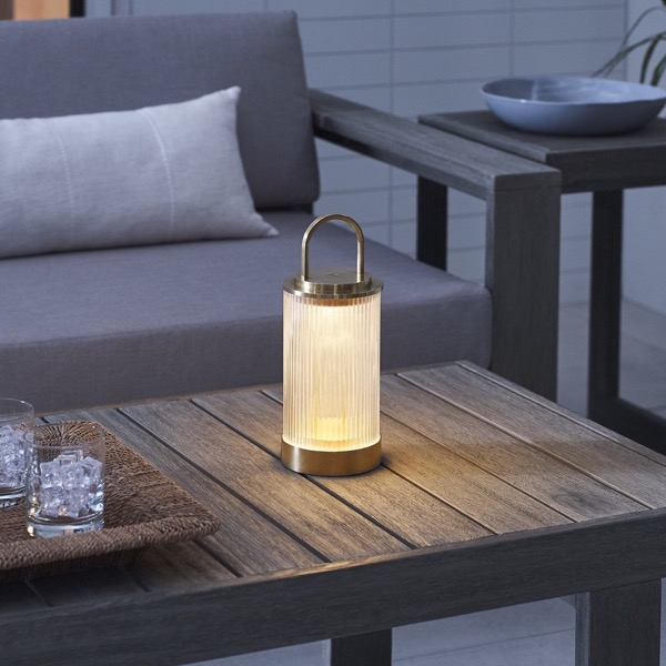 【TECH LIGHTING】アメリカ・テーブルライト「Tawa Accent Rechargeable Table Lamp」ゴールド(W115×D115×H280mm)