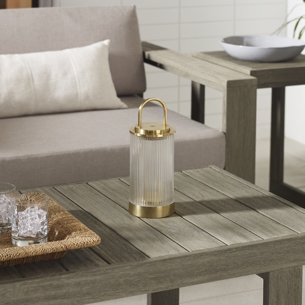 【TECH LIGHTING】アメリカ・テーブルライト「Tawa Accent Rechargeable Table Lamp」ゴールド(W115×D115×H280mm)