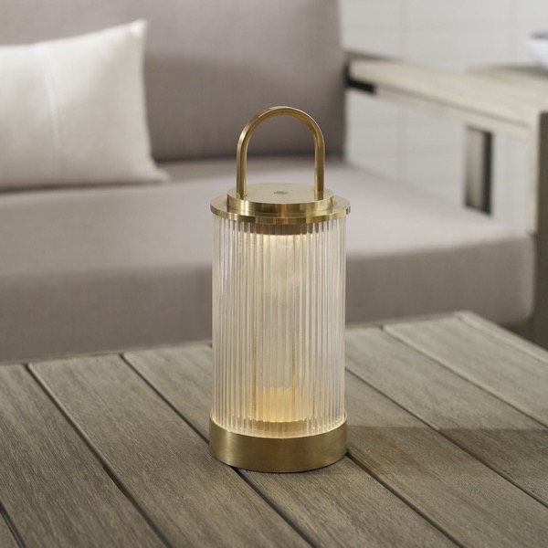 【TECH LIGHTING】アメリカ・テーブルライト「Tawa Accent Rechargeable Table Lamp」ゴールド(W115×D115×H280mm)