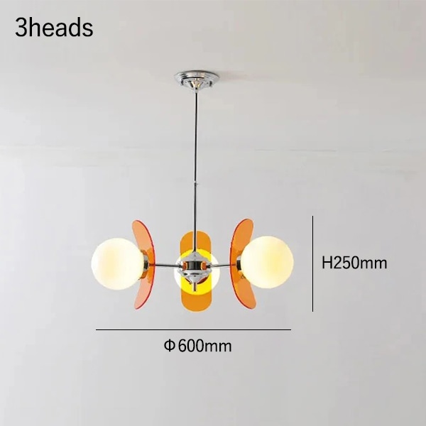 オレンジ円形リブデザインペンダントライト デザイン照明 LEDペンダントライト オレンジ（3・5・6・8灯） | EL JEWEL