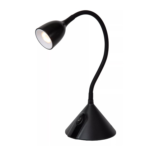 【LUCIDE】ベルギー デザイン照明 テーブルライト「MILO」Black（φ128×H500mm）