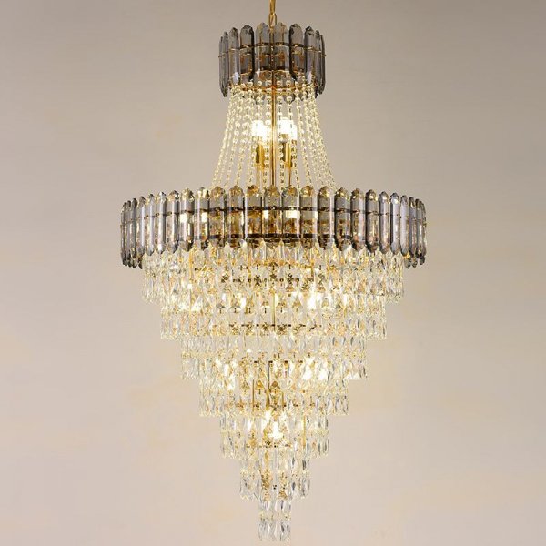 クリスタル シャンデリア 30+50cm シャンデリア クリスタル照明 リビング照明 ダイニング 吹き抜け