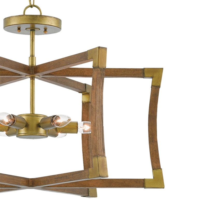 【CURREY】アメリカ・ペンダントライト 6灯「Bastian」ブラウン（φ685×H476mm）