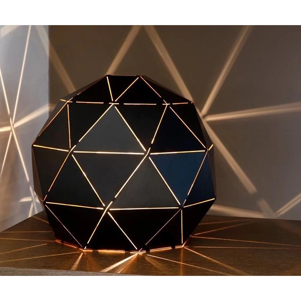 【LUCIDE】ベルギー　デザイン照明　テーブルライト「OTONA」Black　1灯（φ250×H220mm）