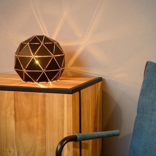 【LUCIDE】ベルギー　デザイン照明　テーブルライト「OTONA」Black　1灯（φ250×H220mm）