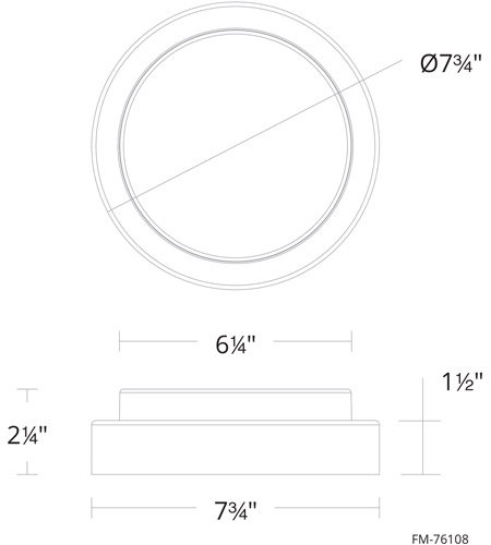 【Modern Forms】アメリカ・デザイン照明シーリングライト「Kind」 LED ブラッシュドニッケル(Φ203×H50mm)