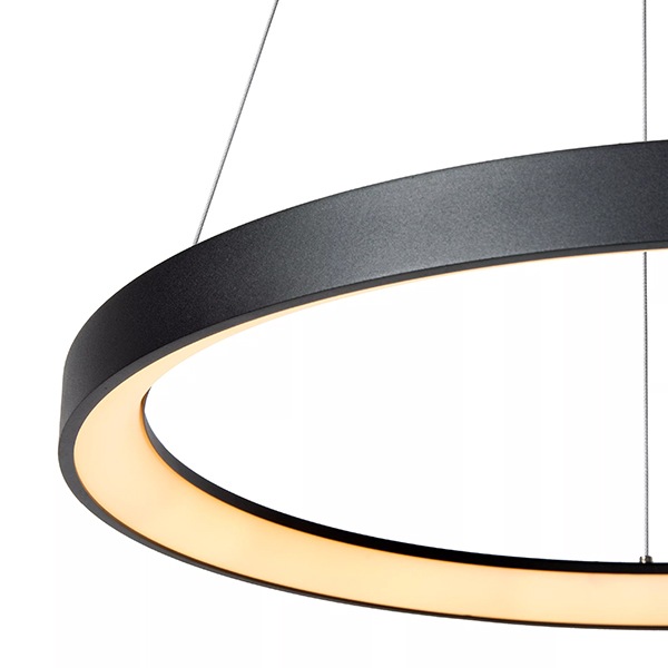 LUCIDE】ベルギー リング型ペンダントライト「VIDAL」Black（φ580