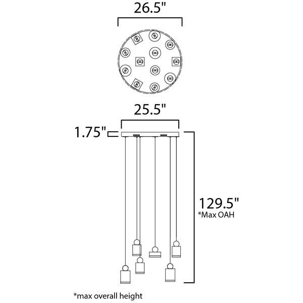 【ET2】アメリカ・シーリングペンダントライト「NOB」12灯（W670×L670×H190-3290mm）※要問合せ