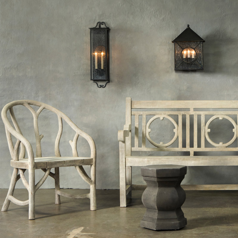 【CURREY】アメリカ・アウトドア ウォールライト 3灯「Ripley」L ブラック(W360×D210×H500mm)