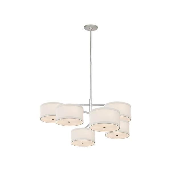 【Visual Comfort】アメリカ・デザイン照明 ペンダントライト「Walker XL Offset Chandelier」18灯　ホワイト・シルバー（W1048×H457mm）