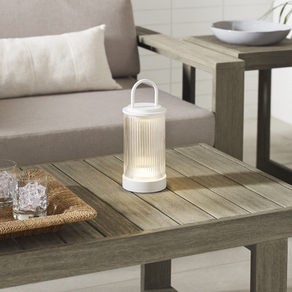 【TECH LIGHTING】アメリカ・テーブルライト「Tawa Accent Rechargeable Table Lamp」ホワイト（W115×D115×H280mm）