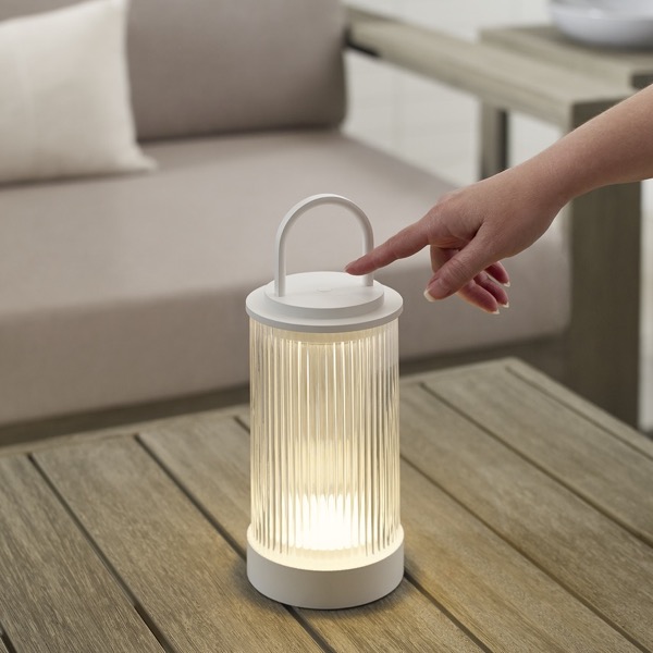 【TECH LIGHTING】アメリカ・テーブルライト「Tawa Accent Rechargeable Table Lamp」ホワイト（W115×D115×H280mm）