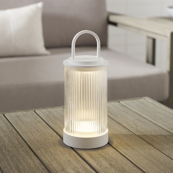 【TECH LIGHTING】アメリカ・テーブルライト「Tawa Accent Rechargeable Table Lamp」ホワイト（W115×D115×H280mm）