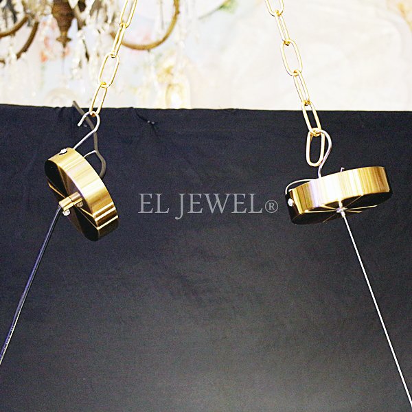 【REBLE】デザインガラスボールシェード照明 6灯 ゴールド/ブラック(W1200×H450mm)